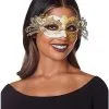 Spirit Halloween Gold Intricate Eye Mask
