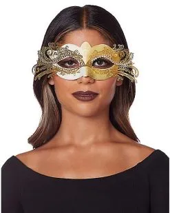 Spirit Halloween Gold Intricate Eye Mask 7 Spirit Halloween Gold Intricate Eye Mask -Spooky Costume Store 01530195 c