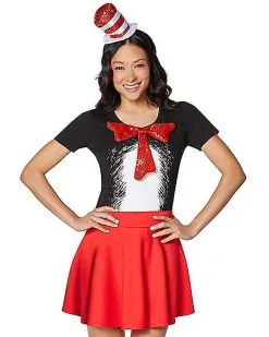 Spirit Halloween Adult Cat In The Hat Costume Kit - Dr. Seuss -Spooky Costume Store 01532381 c