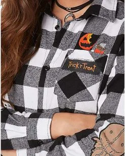 Spirit Halloween Adult Flannel Shirt - Trick 'r Treat 9 Spirit Halloween Adult Flannel Shirt - Trick 'r Treat -Spooky Costume Store 01532589 d