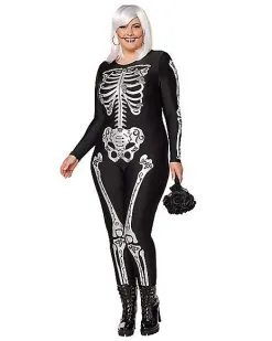 Spirit Halloween Adult Skeleton Catsuit -Spooky Costume Store 01533561 a