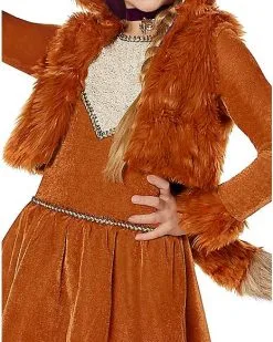 Spirit Halloween Kids Luxurious Fox Costume – The Signature Collection -Spooky Costume Store 01539949 c