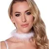 Spirit Halloween White Feather Choker Necklace -Spooky Costume Store 01543016 a