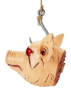 Spirit Halloween Hanging Severed Pig Head -Spooky Costume Store 01546308 c