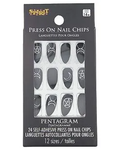 Spirit Halloween Pentagram Press On Nails 6 Spirit Halloween Pentagram Press On Nails -Spooky Costume Store 01548502 b