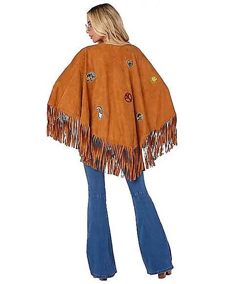 Spirit Halloween Adult Free Spirit Poncho Hippie Costume 4 Spirit Halloween Adult Free Spirit Poncho Hippie Costume - Image 2
