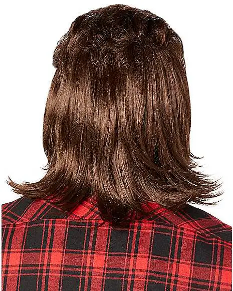 Spirit Halloween Brown Mullet Wig With Mustache 4 Spirit Halloween Brown Mullet Wig With Mustache - Image 2