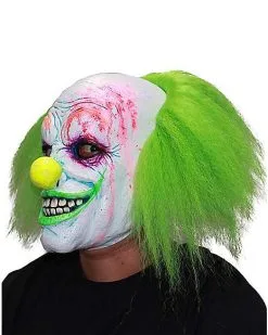 Spirit Halloween Neon Green Hair Clown Full Mask -Spooky Costume Store 01551944 b