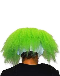 Spirit Halloween Neon Green Hair Clown Full Mask -Spooky Costume Store 01551944 c