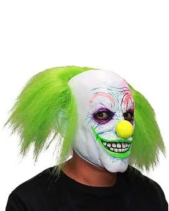 Spirit Halloween Neon Green Hair Clown Full Mask -Spooky Costume Store 01551944 d