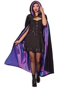 Spirit Halloween Adult Reversible Cape - Deluxe -Spooky Costume Store 01560721 c