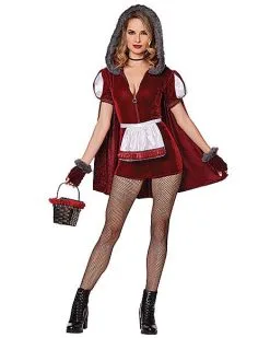 Spirit Halloween Adult Runaway Red Riding Hood Romper Costume