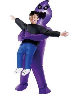 Spirit Halloween Kids Light-Up Purple Ghoul Pick-Me-Up Inflatable Costume