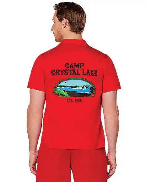 Spirit Halloween Adult Camp Crystal Lake Button Down Shirt - Friday The 13th 4 Spirit Halloween Adult Camp Crystal Lake Button Down Shirt - Friday The 13th - Image 2