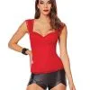 Spirit Halloween Adult Red Lace Cap Sleeve Corset -Spooky Costume Store 01572684 a