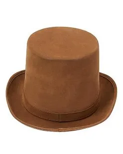 Spirit Halloween Brown Top Hat - Deluxe -Spooky Costume Store 01572973 c