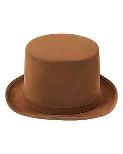 Spirit Halloween Brown Top Hat - Deluxe -Spooky Costume Store 01572973 d