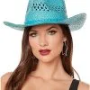 Spirit Halloween Blue Straw Cowboy Hat -Spooky Costume Store 01573013 a