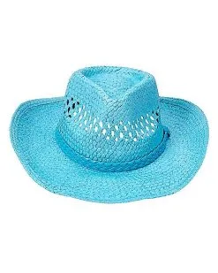 Spirit Halloween Blue Straw Cowboy Hat -Spooky Costume Store 01573013 d