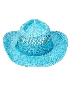 Spirit Halloween Blue Straw Cowboy Hat -Spooky Costume Store 01573013 e