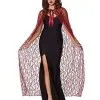 Spirit Halloween Adult Burgundy Lace Cape 2 Spirit Halloween Adult Burgundy Lace Cape -Spooky Costume Store 01574193 a