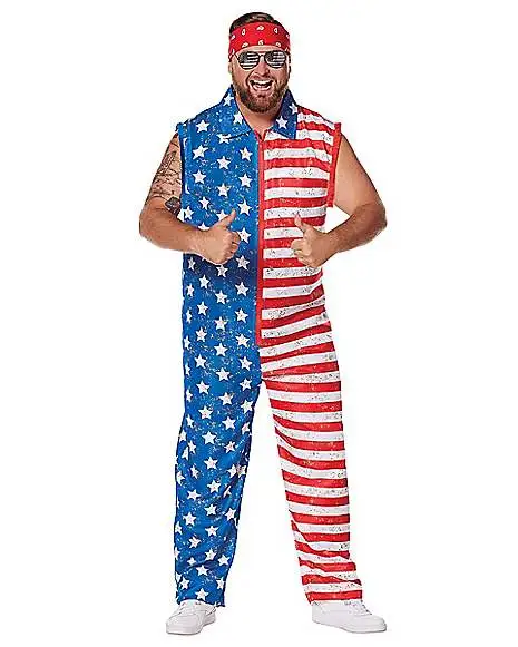 Spirit Halloween Adult Stars And Stripes Plus Size Jumpsuit Costume 3 Spirit Halloween Adult Stars And Stripes Plus Size Jumpsuit Costume