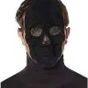 Spirit Halloween Black Velvet Skull Half Mask -Spooky Costume Store 01577709 a