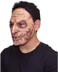 Spirit Halloween Stitched Smile Half Mask -Spooky Costume Store 01577717 b