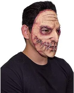 Spirit Halloween Stitched Smile Half Mask -Spooky Costume Store 01577717 c