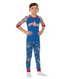 Spirit Halloween Kids Good Guys Chucky Pajama Set