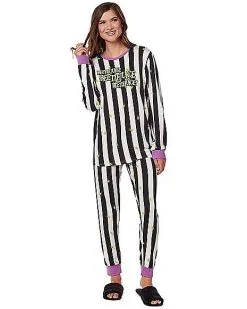 Spirit Halloween Beetlejuice Pajama Set -Spooky Costume Store 01578285 c
