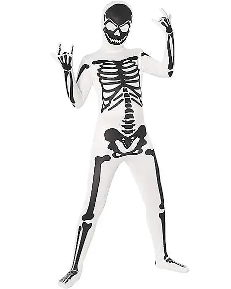 Spirit Halloween Black And White Skeleton Skin Suit Costume 3 Spirit Halloween Black And White Skeleton Skin Suit Costume