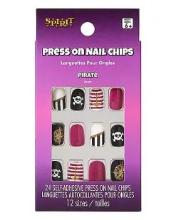 Spirit Halloween Kids Pirate Press On Nails -Spooky Costume Store 01580638 c