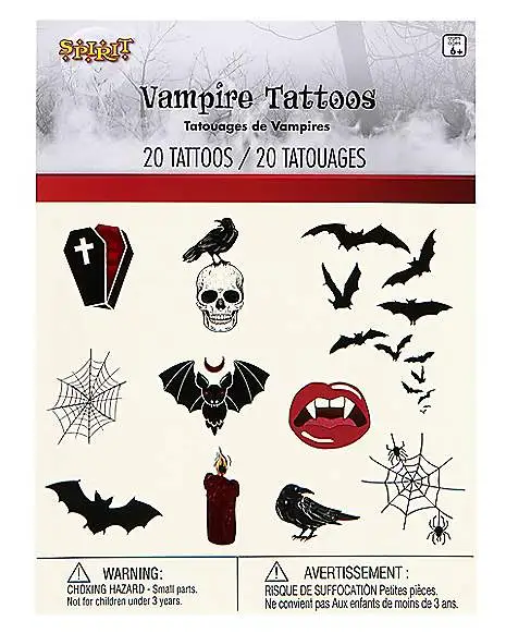 Spirit Halloween Vampire Temporary Tattoos 6 Spirit Halloween Vampire Temporary Tattoos - Image 4
