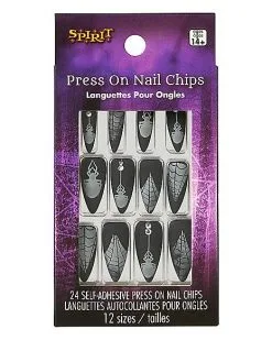 Spirit Halloween Black Widow Witch Press On Nails -Spooky Costume Store 01582337 c