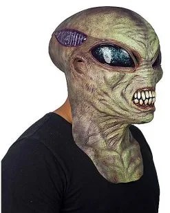 Spirit Halloween Green Alien Full Mask -Spooky Costume Store 01582659 d