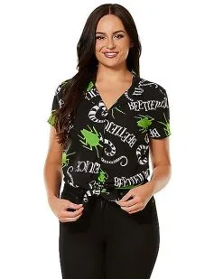 Spirit Halloween Beetlejuice Button Down Shirt