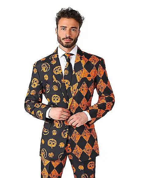 Spirit Halloween Adult Distressed Pumpkin Party Suit 2 Spirit Halloween Adult Distressed Pumpkin Party Suit