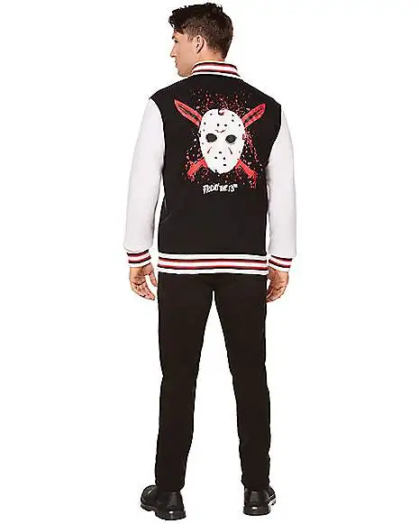 Spirit Halloween Adult Jason Voorhees Varsity Jacket - Friday The 13th 5 Spirit Halloween Adult Jason Voorhees Varsity Jacket - Friday The 13th - Image 3