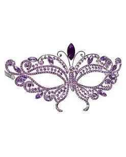 Spirit Halloween Purple Butterfly Crystal Eye Half Mask -Spooky Costume Store 01588755 c