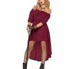 Spirit Halloween Adult Burgundy Peasant Dress -Spooky Costume Store 01589266 a