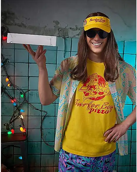 Spirit Halloween Adult Surfer Boy Pizza T Shirt - Stranger Things 4 Spirit Halloween Adult Surfer Boy Pizza T Shirt - Stranger Things - Image 2