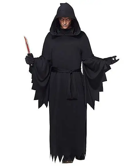 Spirit Halloween Adult Hooded Black Robe Costume 3 Spirit Halloween Adult Hooded Black Robe Costume