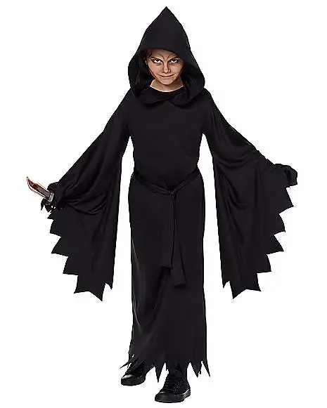 Spirit Halloween Kids Hooded Black Robe Costume 3 Spirit Halloween Kids Hooded Black Robe Costume