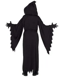 Spirit Halloween Kids Hooded Black Robe Costume 5 Spirit Halloween Kids Hooded Black Robe Costume -Spooky Costume Store 01602622 b