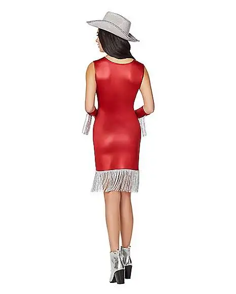 Spirit Halloween Adult Red Cowgirl Dress Costume 4 Spirit Halloween Adult Red Cowgirl Dress Costume - Image 2