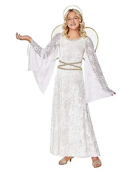 Spirit Halloween Kids White Lace Angel Costume 3 Spirit Halloween Kids White Lace Angel Costume