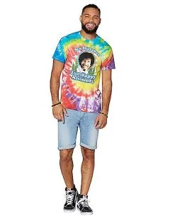 Spirit Halloween Happy Accidents Tie Dye Bob Ross T Shirt -Spooky Costume Store 03211547 d