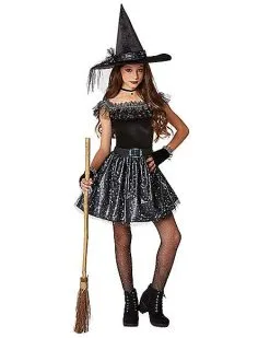 Spirit Halloween Kids Glitter Witch Costume