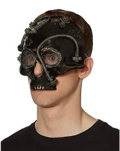 Spirit Halloween Steampunk Skull Half Mask -Spooky Costume Store 07392665 c